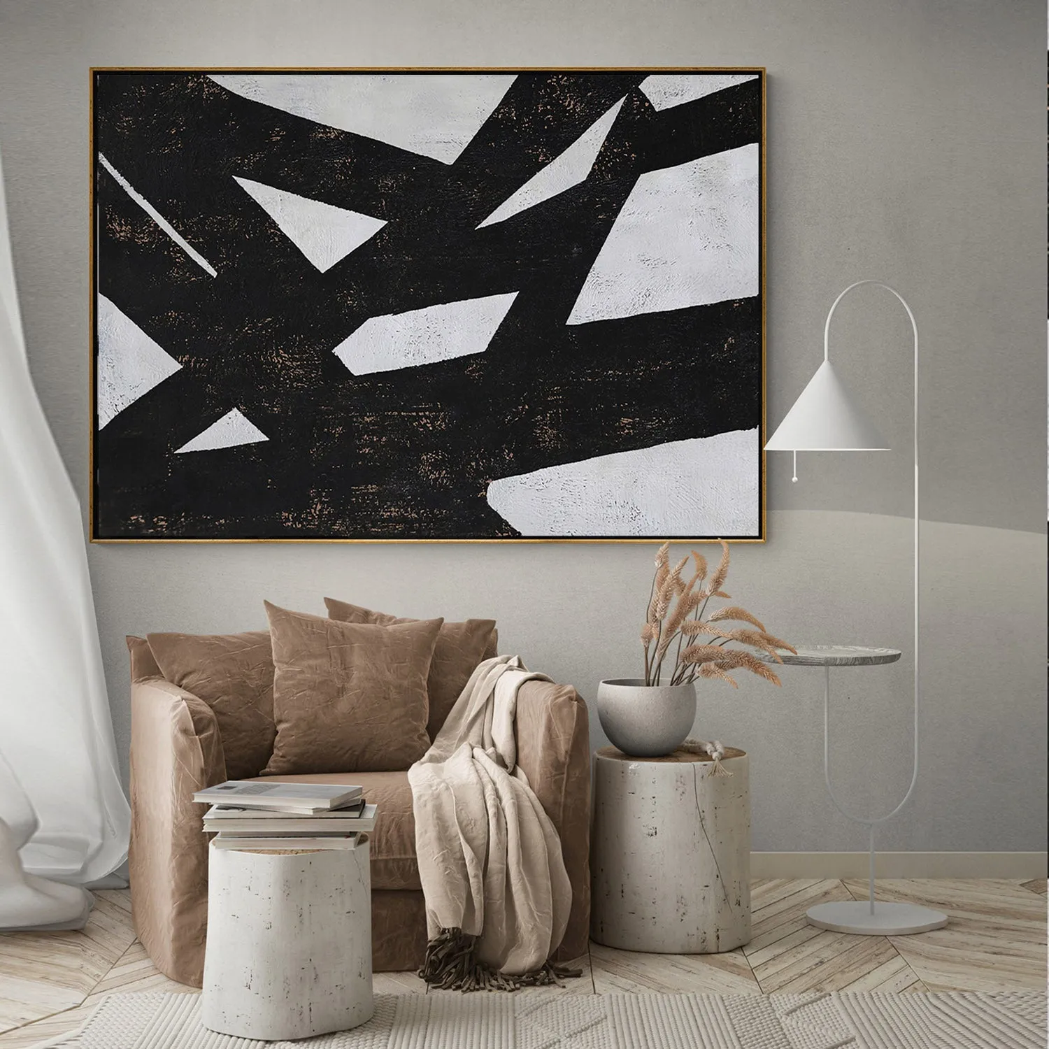 Horizontal Minimalist Geometric Painting H79H