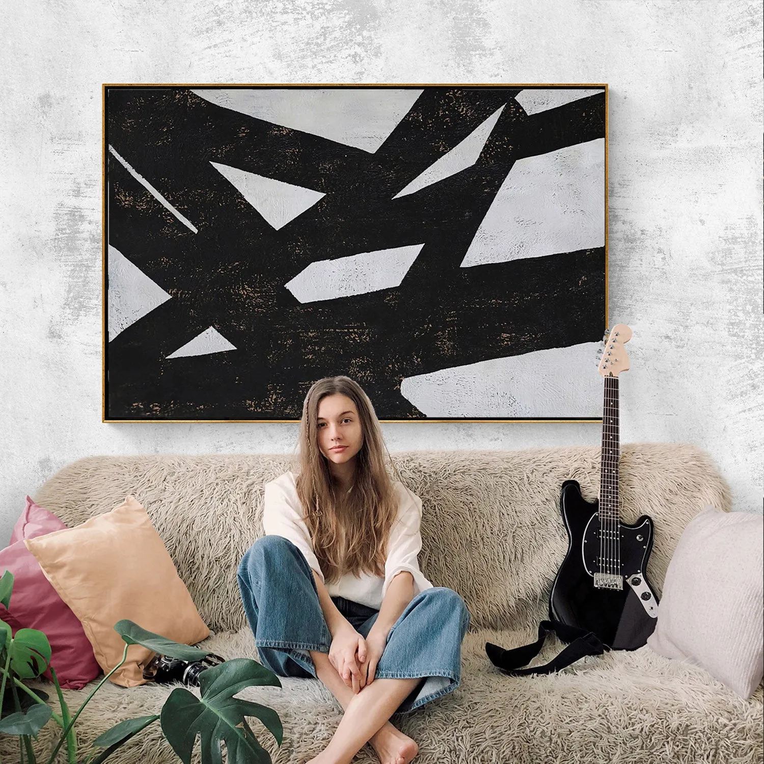 Horizontal Minimalist Geometric Painting H79H