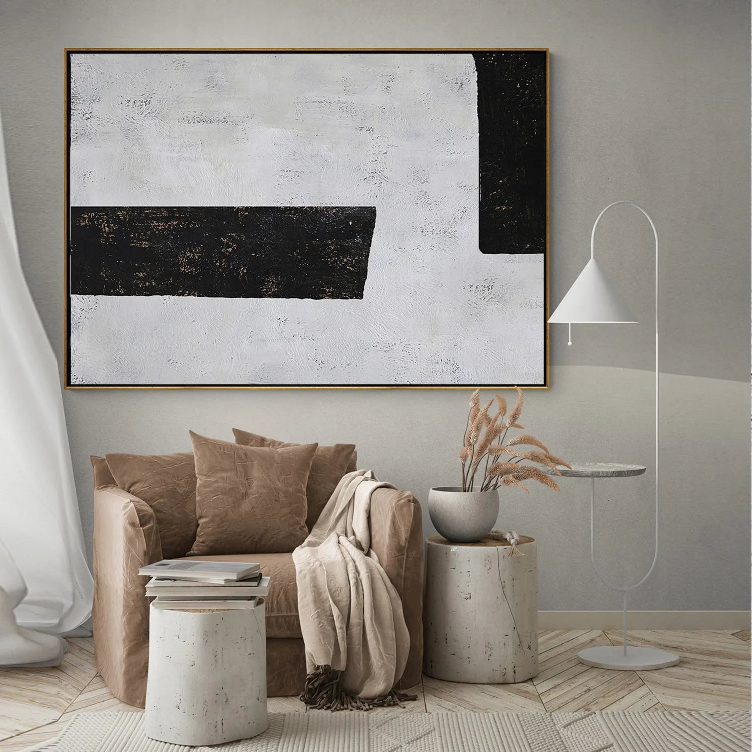 Horizontal Minimalist Geometric Painting H83H