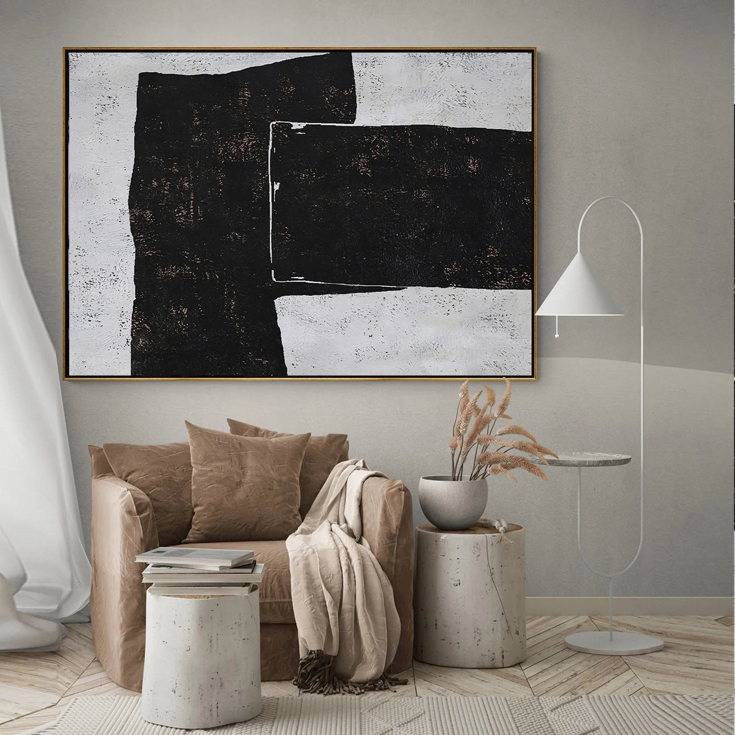 Horizontal Minimalist Geometric Painting H85H