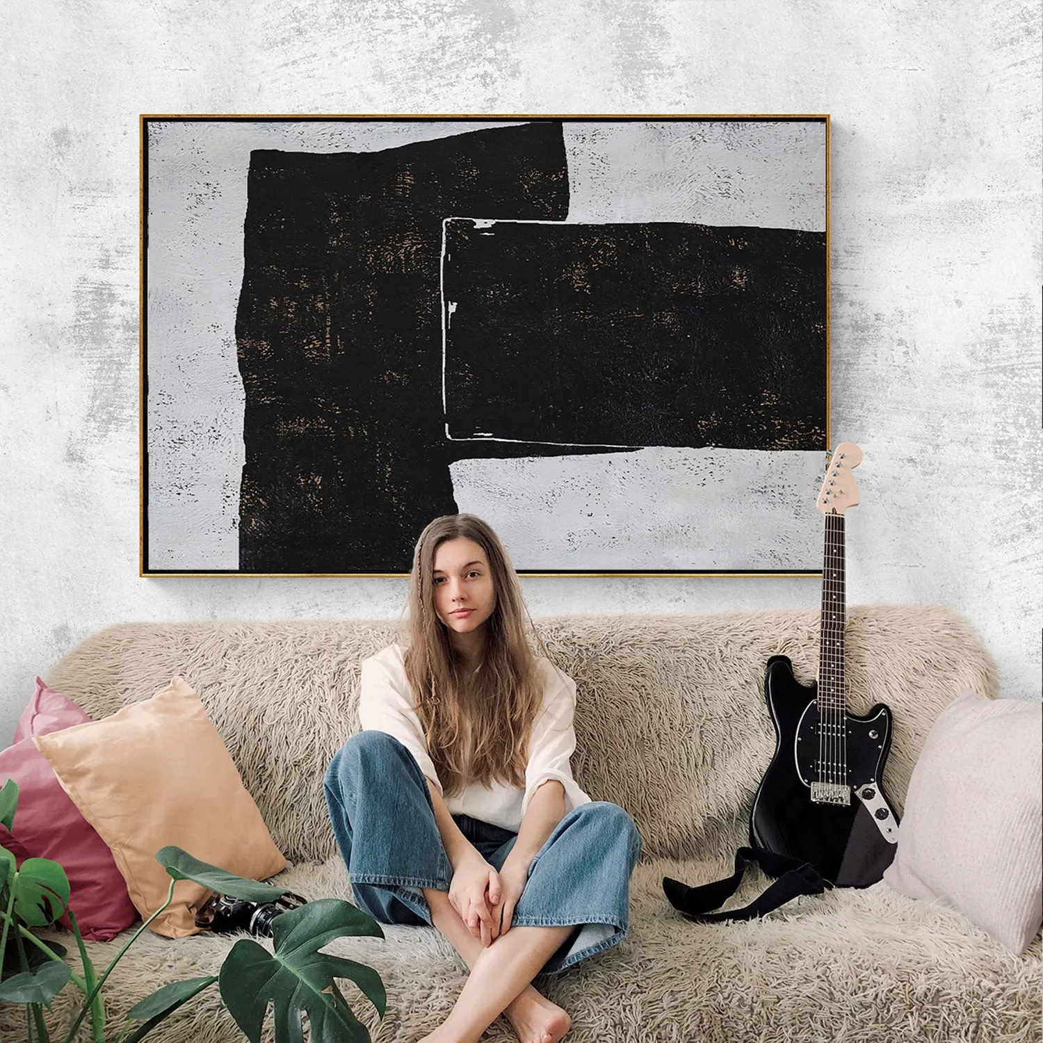 Horizontal Minimalist Geometric Painting H85H