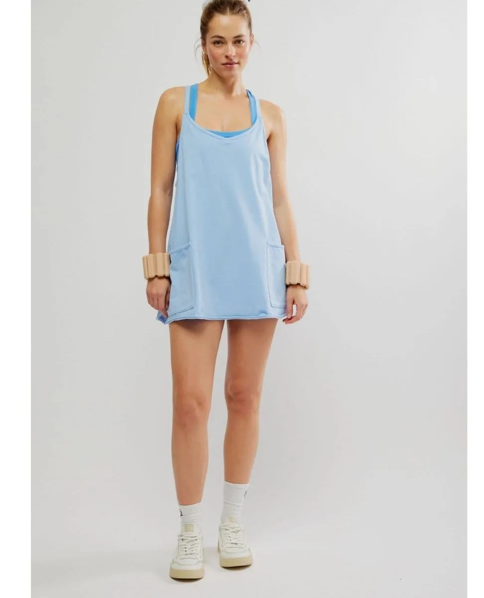 Hot Shot Mini Oxford Blue Dress