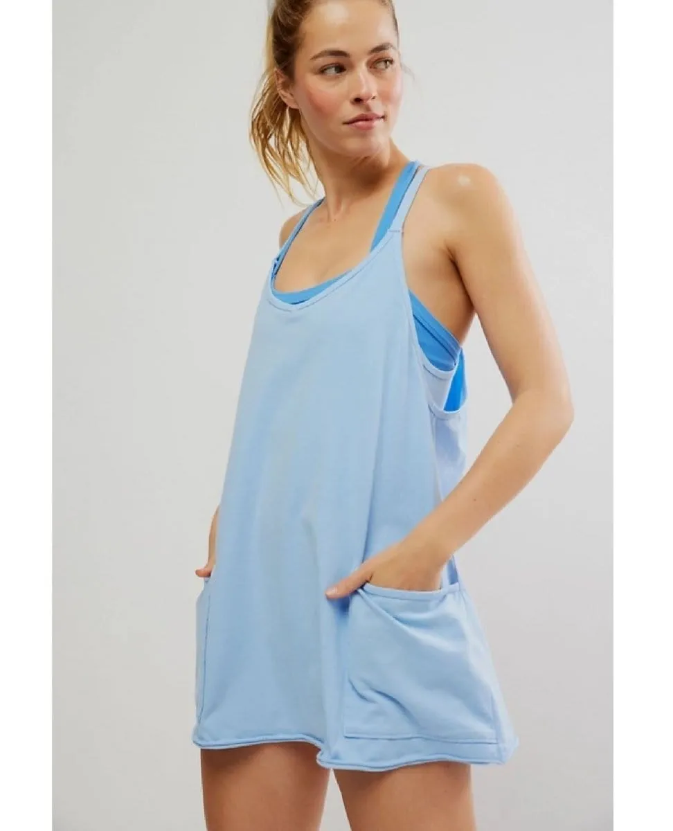 Hot Shot Mini Oxford Blue Dress