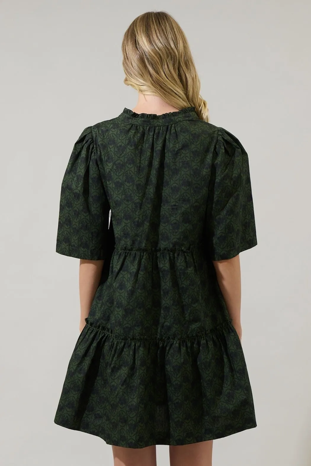 Hunter Green Haslet Print Dress