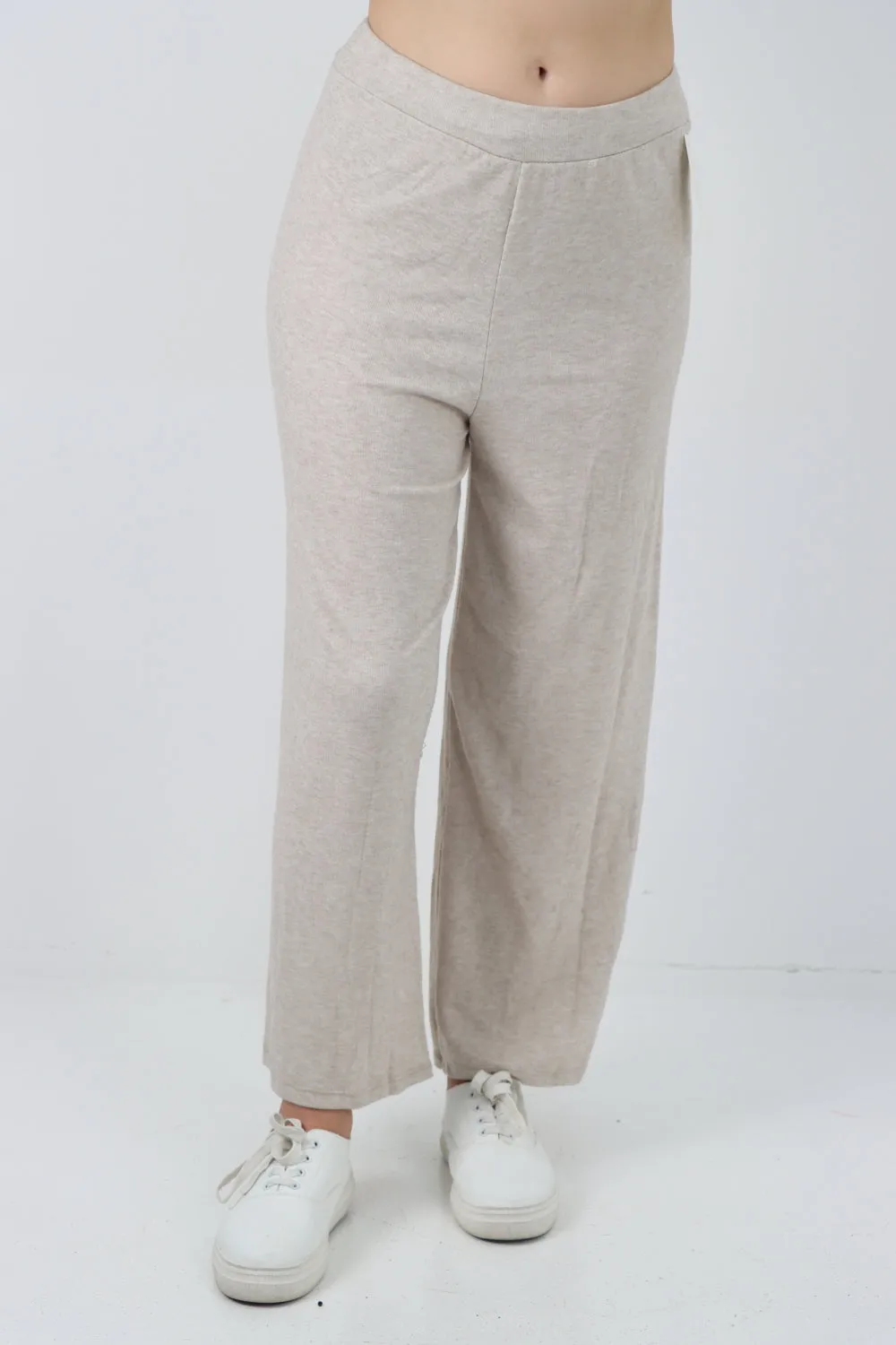 Italian Basic Knitted Plain Soft Top & Trouser Co - Ord Set