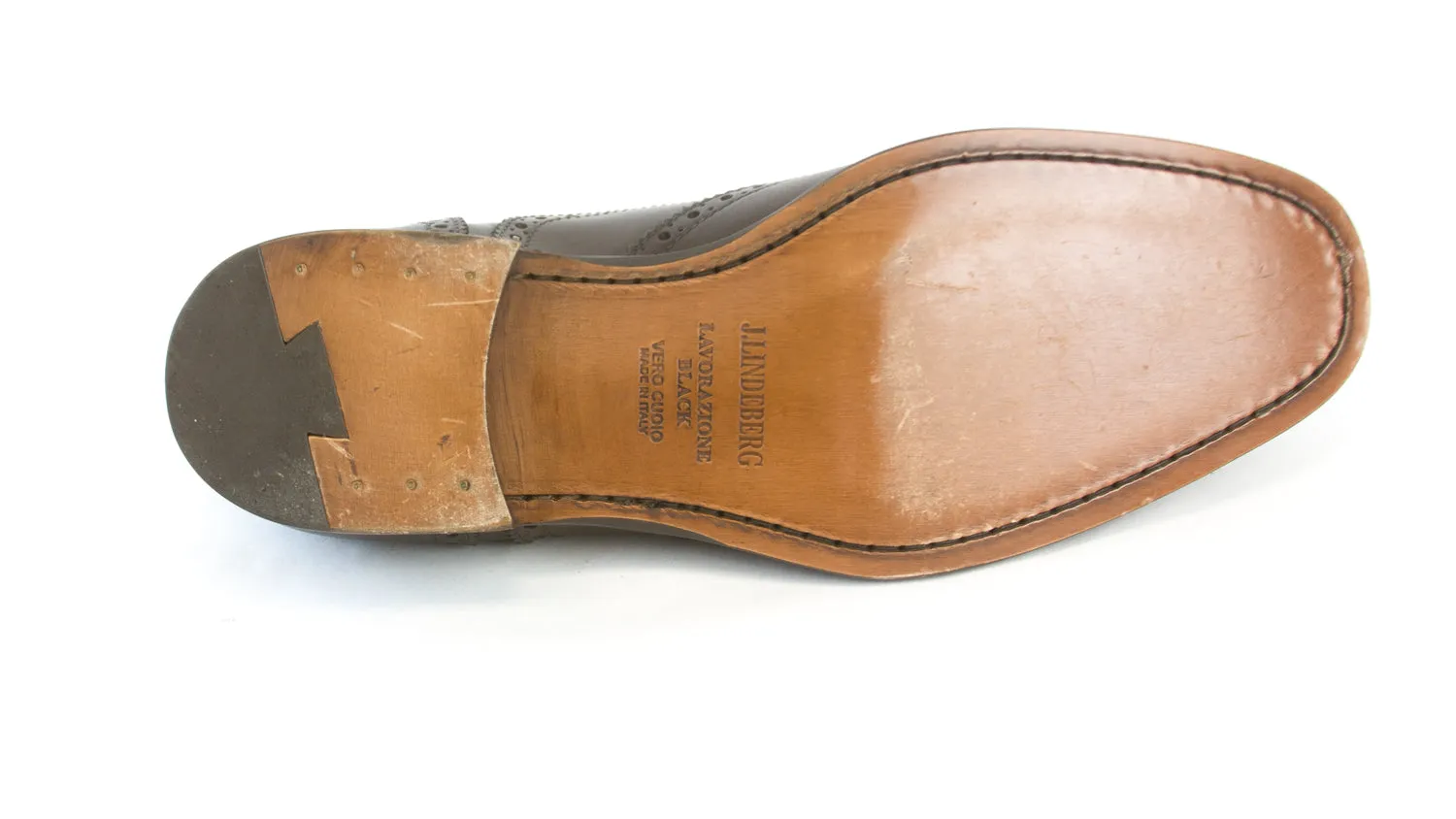 J. LINDEBERG Men's Brogue 3 Italian Calf Oxford Shoes $495 NEW