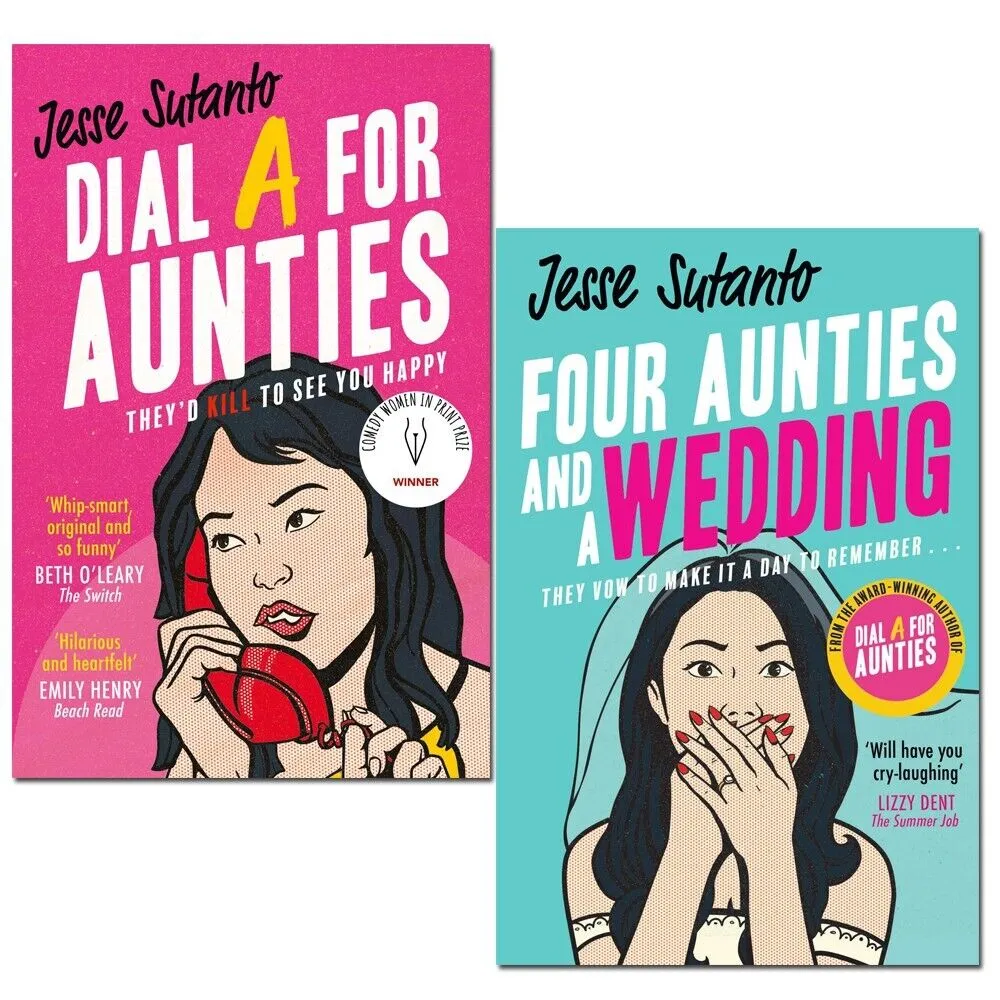 Jesse Sutanto Aunties Series 2 Books Collection Set Four Aunties and a Wedding