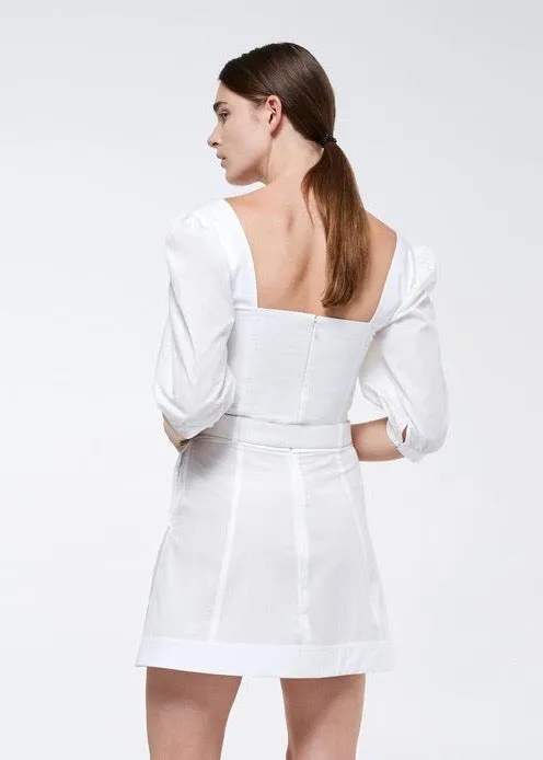 Juno Cotton Mini Dress (White)
