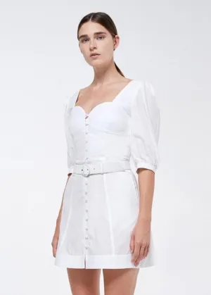 Juno Cotton Mini Dress (White)