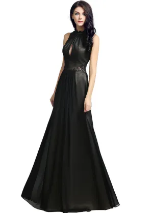 Keyhole A-line Evening Dress