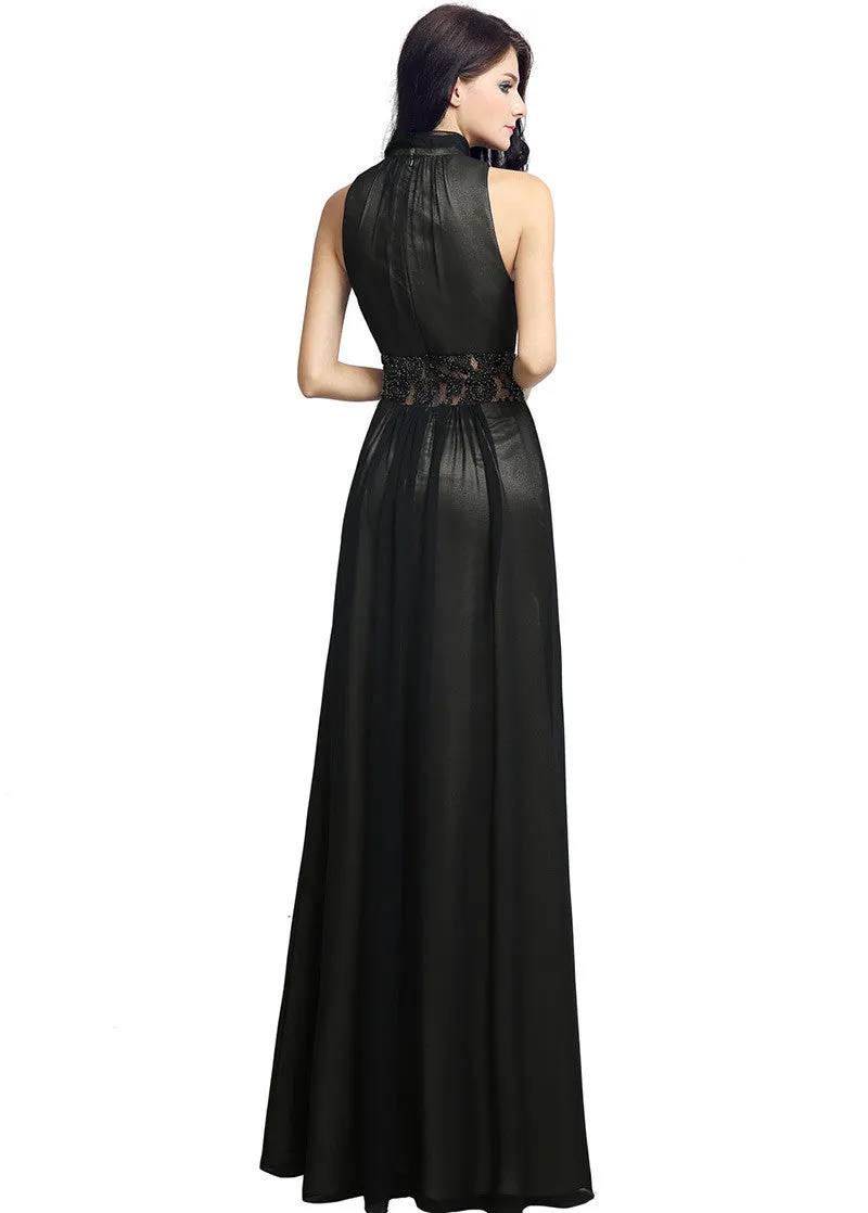 Keyhole A-line Evening Dress