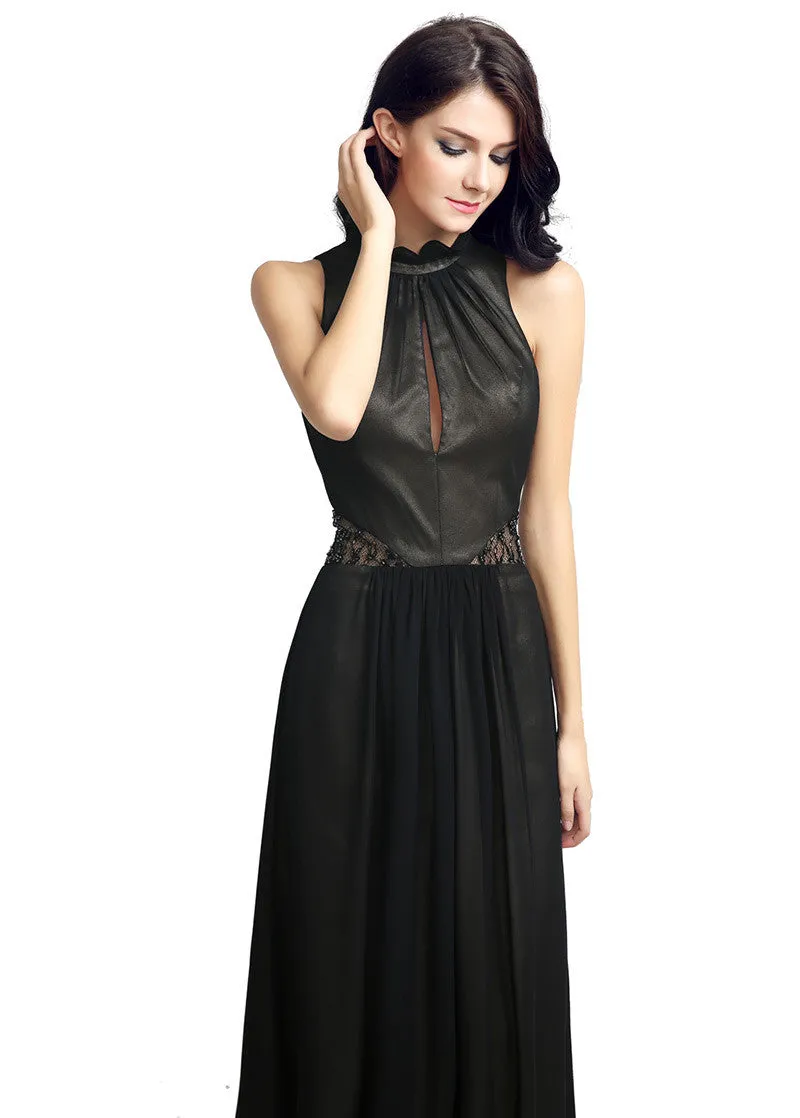 Keyhole A-line Evening Dress