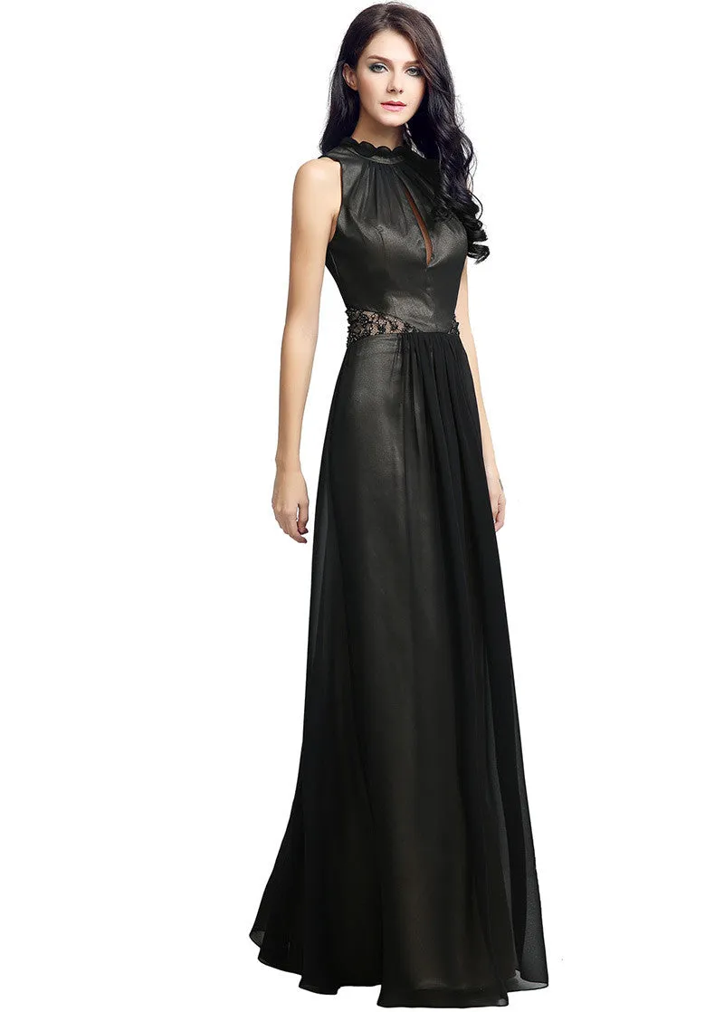 Keyhole A-line Evening Dress