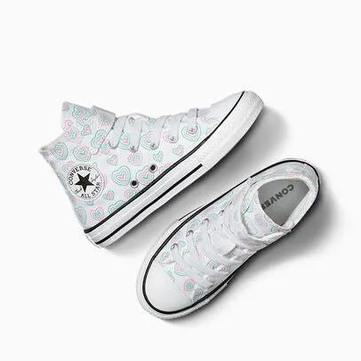 Kid Ct Hearts Easy-On Hi | White