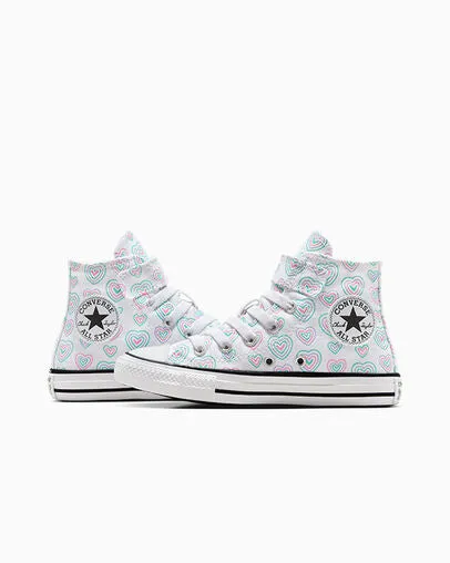 Kid Ct Hearts Easy-On Hi | White