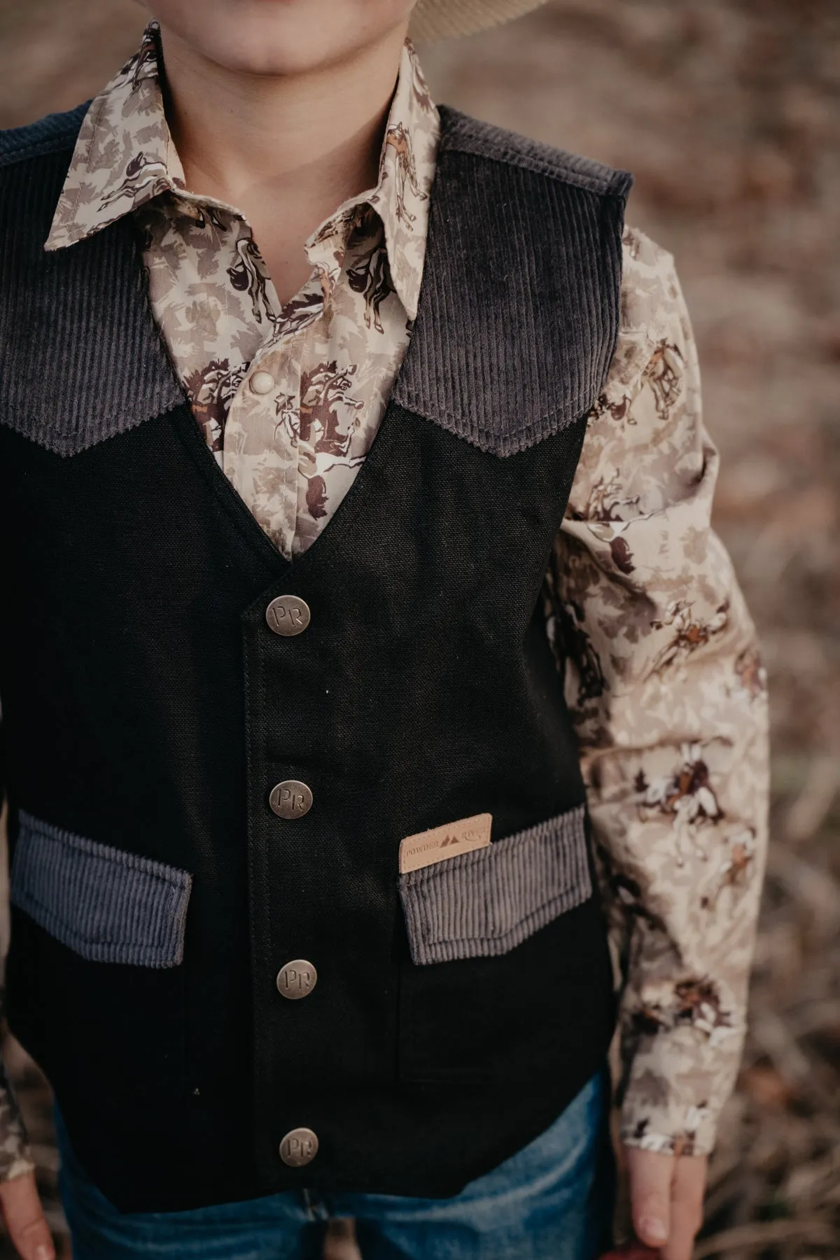 Kids 'Rodeo' Corduroy & Canvas Vest (2 Colours)