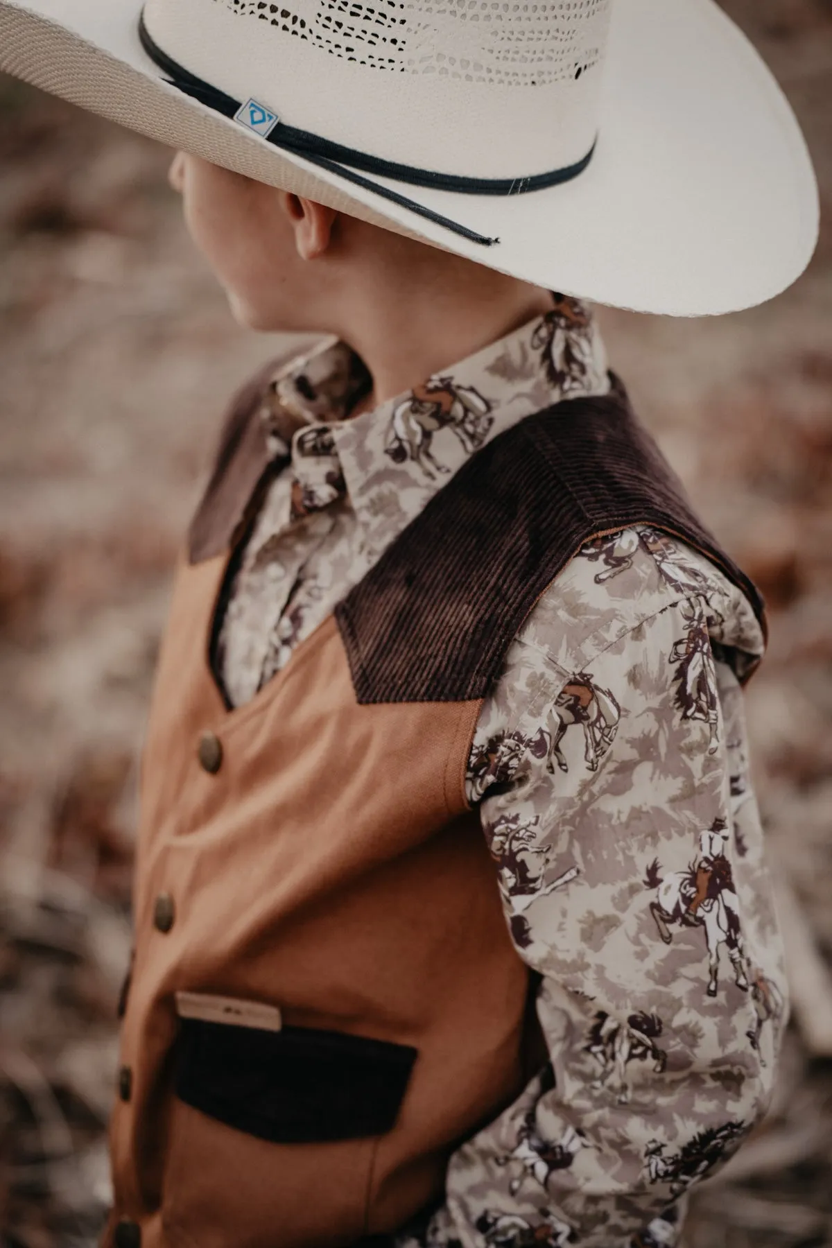 Kids 'Rodeo' Corduroy & Canvas Vest (2 Colours)