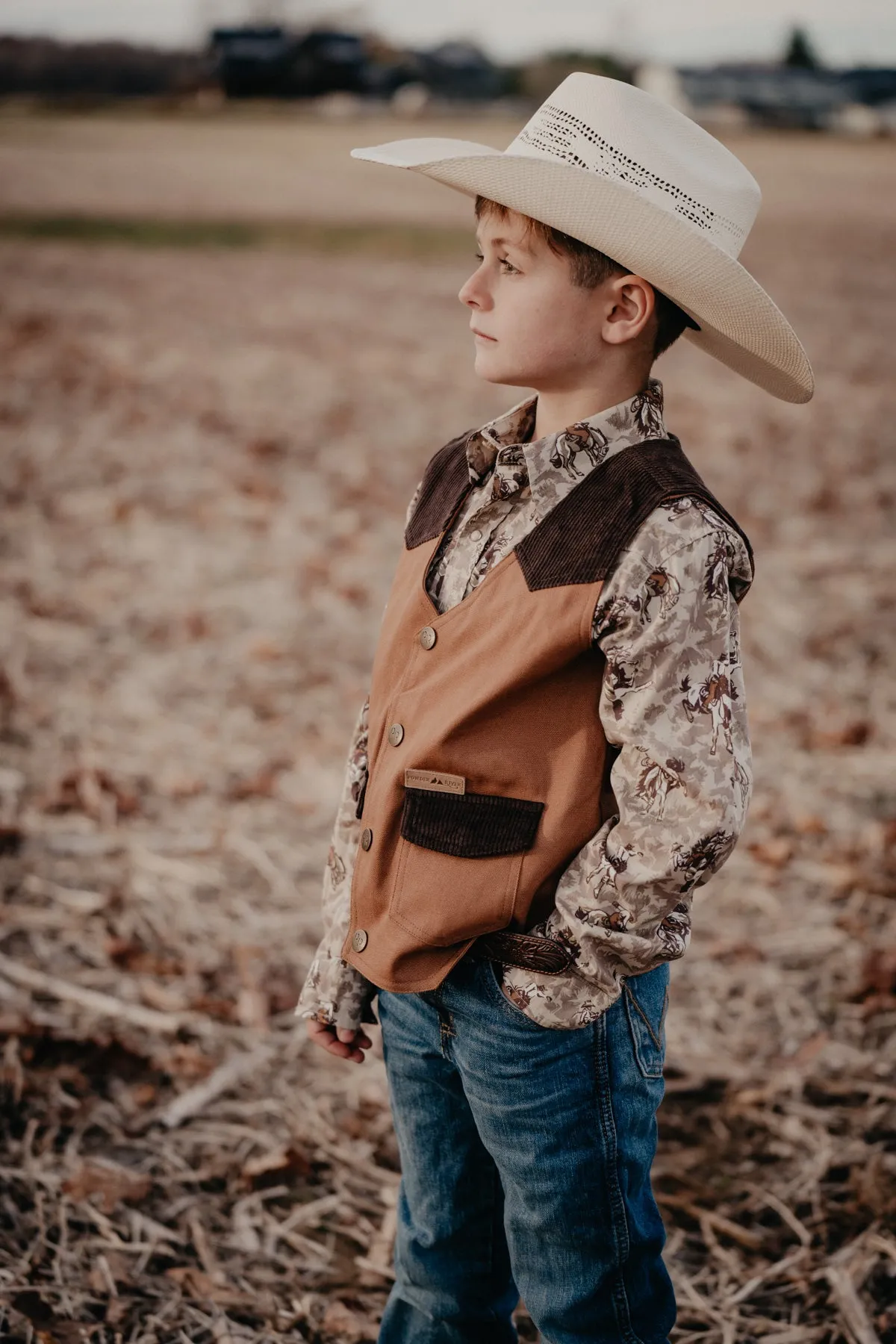 Kids 'Rodeo' Corduroy & Canvas Vest (2 Colours)