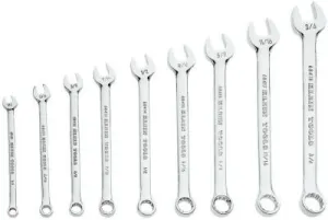 Klein Tools 9 Piece Combination Wrench Sets, 6; 12 Points, Inch, 68402