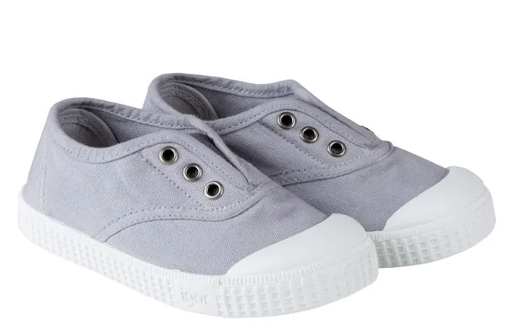 Laceless Canvas Shoes | Grey