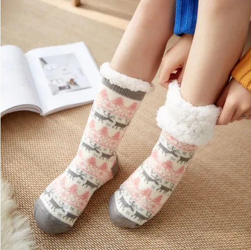 Ladies Plush non-slip Slipper Socks