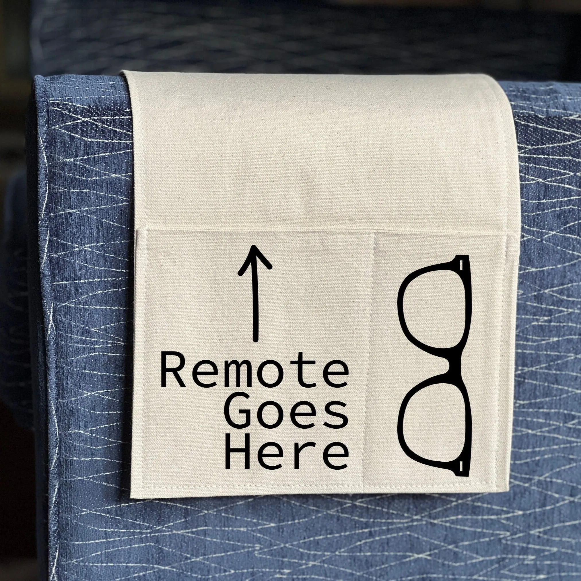 Large 2 Pocket Caddy for Armrest, hold your glasses, cell phone, couch caddy, living room organizer