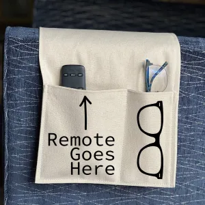 Large 2 Pocket Caddy for Armrest, hold your glasses, cell phone, couch caddy, living room organizer