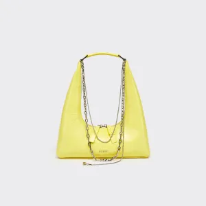 Large One-Shoulder Tartar Bag - Yellow