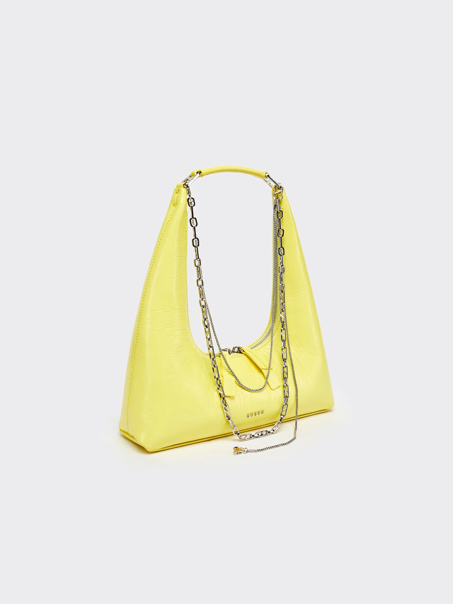 Large One-Shoulder Tartar Bag - Yellow