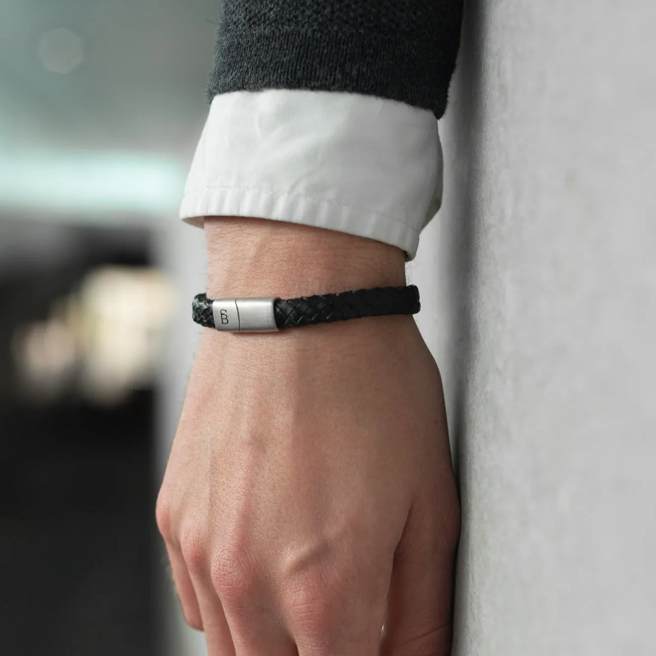 Leather Bracelet Riley - Black