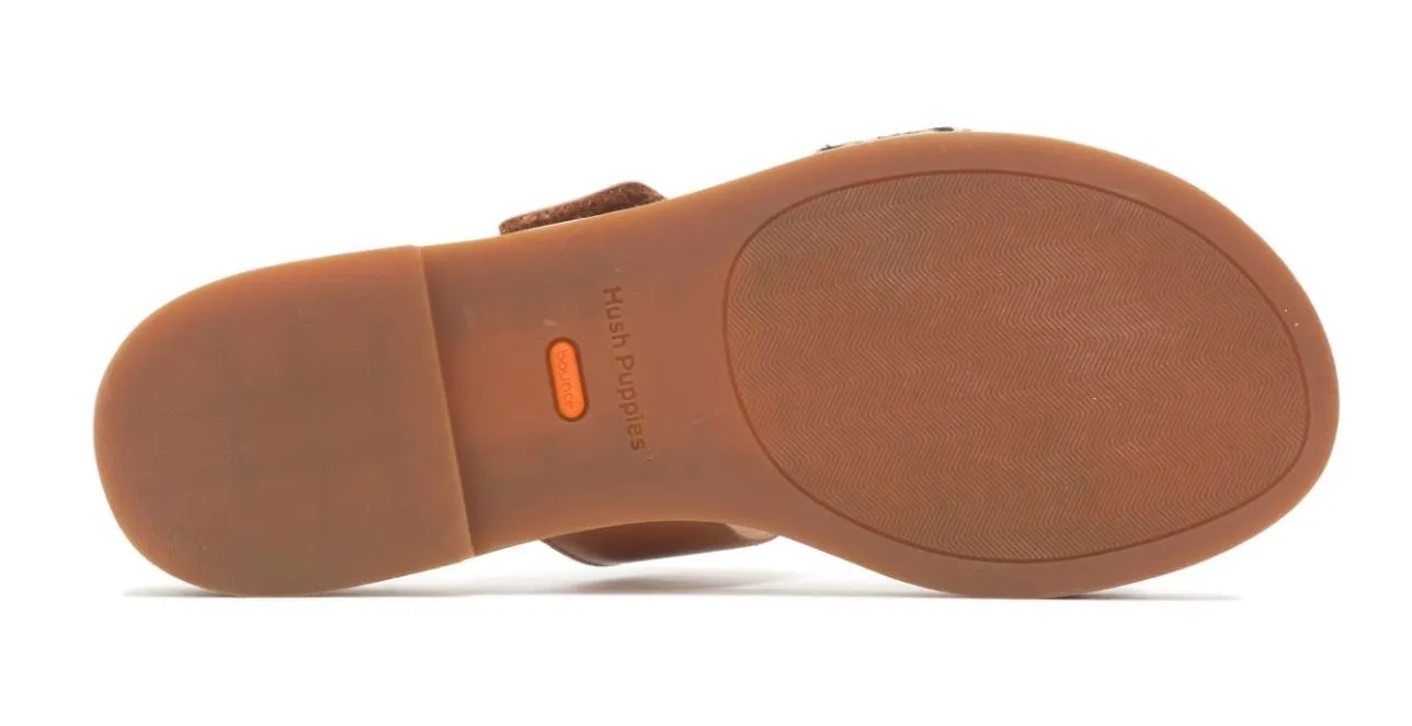 Lilly 2 band slides in amber brown /leopard