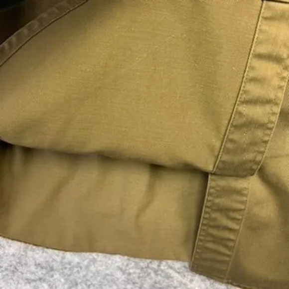Liz Claiborne Olive Green Dress Shirt Belted, Chest Flop Pocket, Button Down