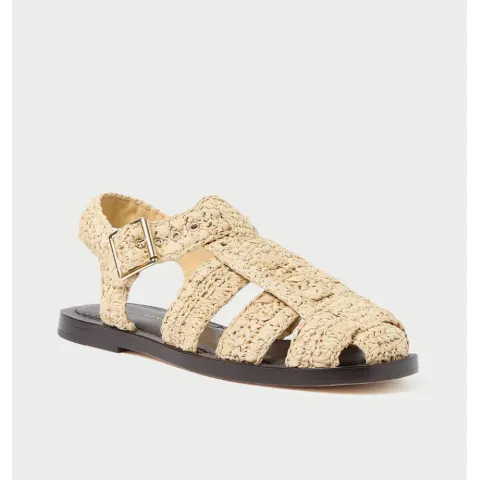 Loeffler Randall Sawyer Natural Crochet Caged Sandal
