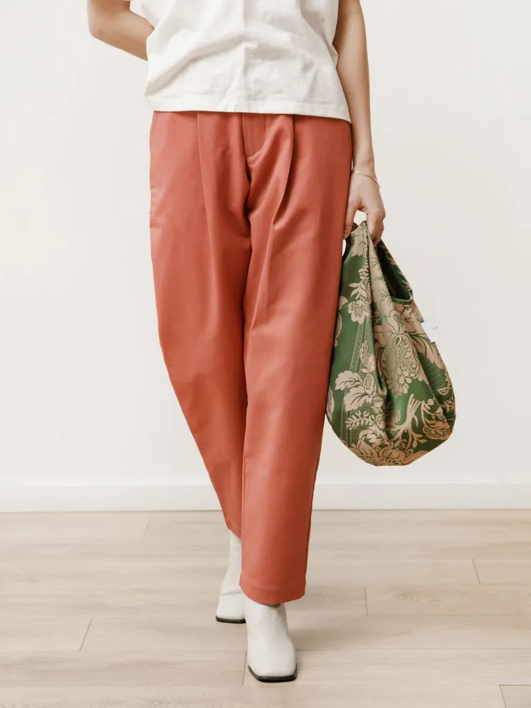 long pleat trouser - canvas sunburn