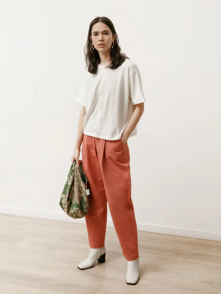 long pleat trouser - canvas sunburn