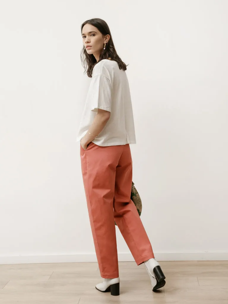 long pleat trouser - canvas sunburn