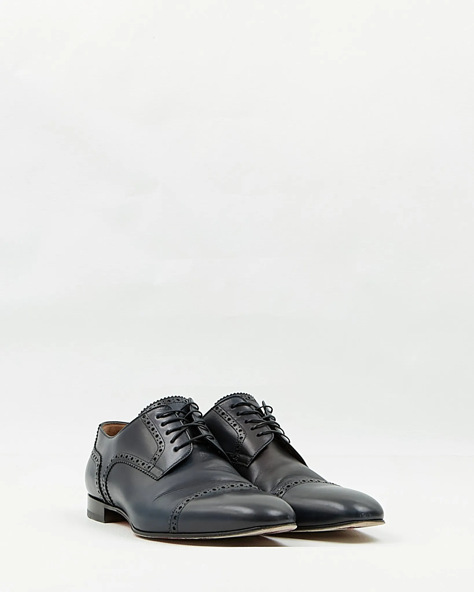 Louboutin Dark Navy Eygeny Flat Calf Leather Patine Oxford Shoe - 44