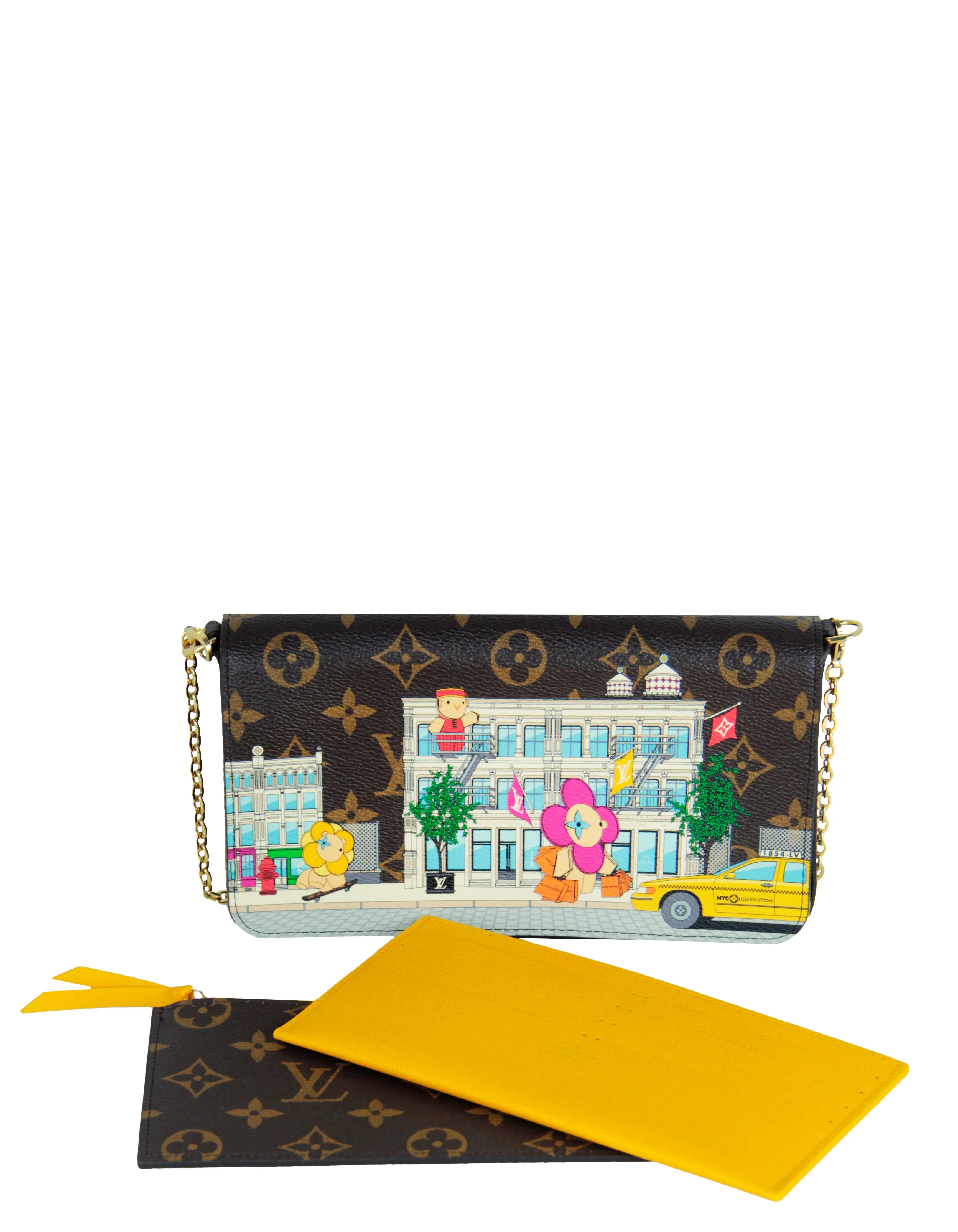 Louis Vuitton '22 Vivienne NYC Holiday Animation Monogram Felicie Pochette Crossbody Bag