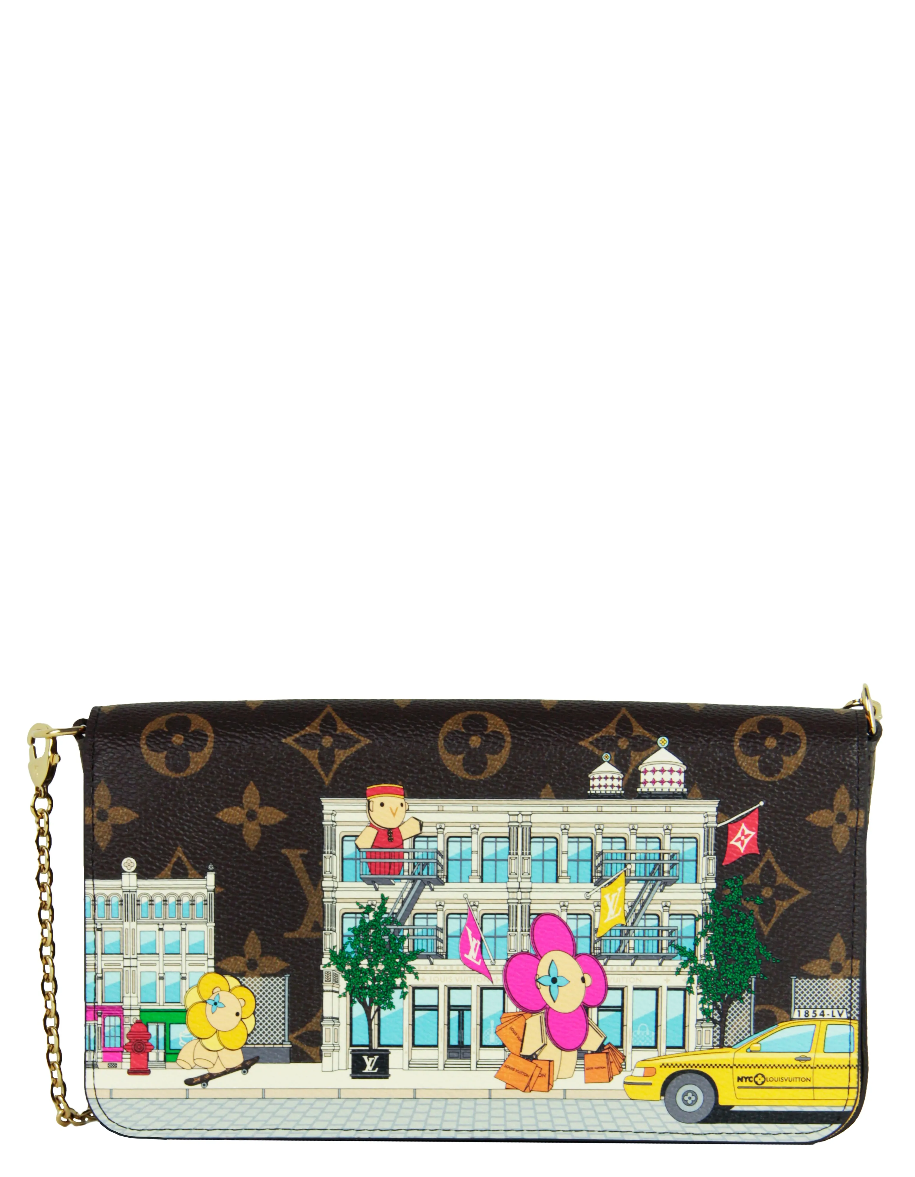Louis Vuitton '22 Vivienne NYC Holiday Animation Monogram Felicie Pochette Crossbody Bag