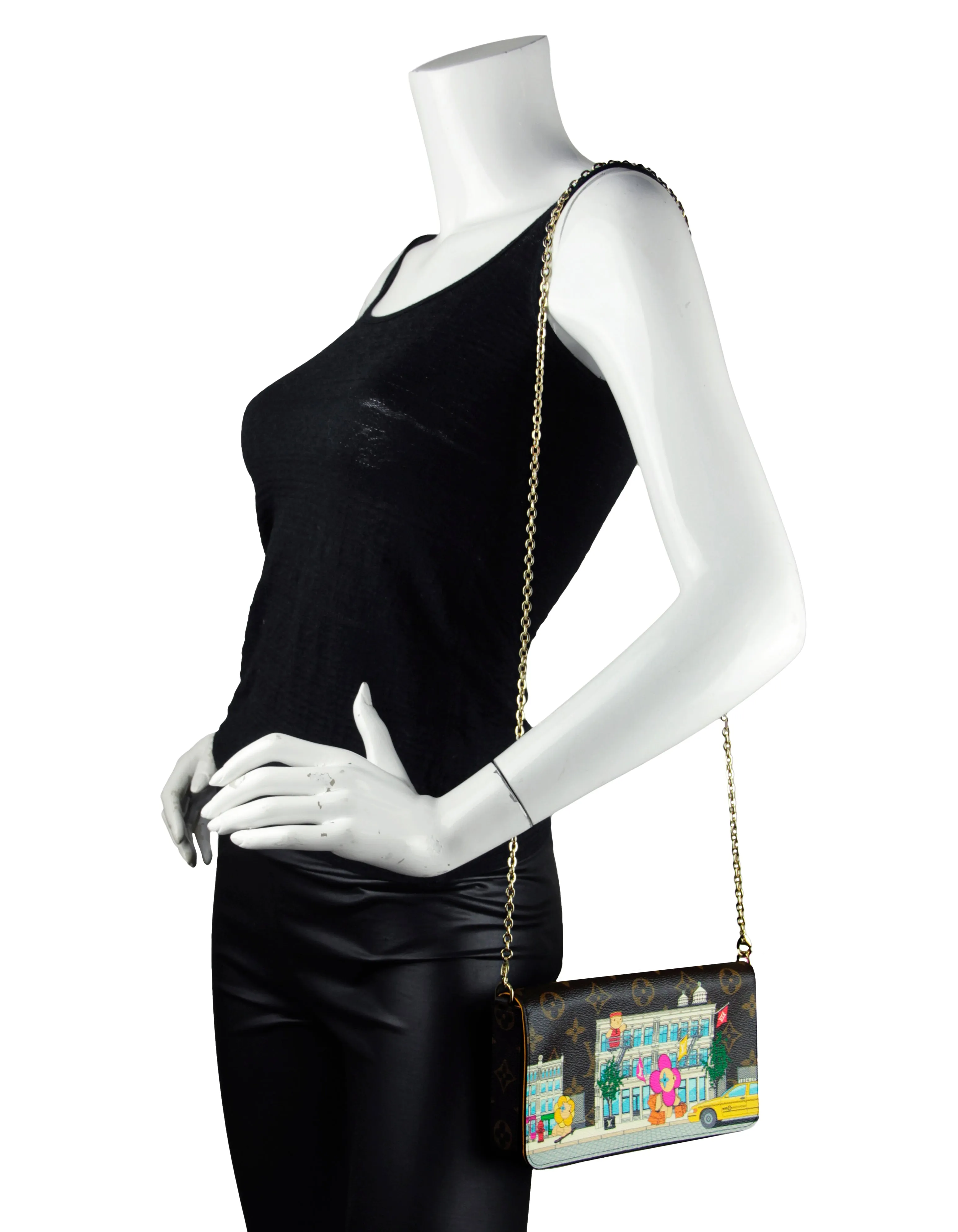 Louis Vuitton '22 Vivienne NYC Holiday Animation Monogram Felicie Pochette Crossbody Bag