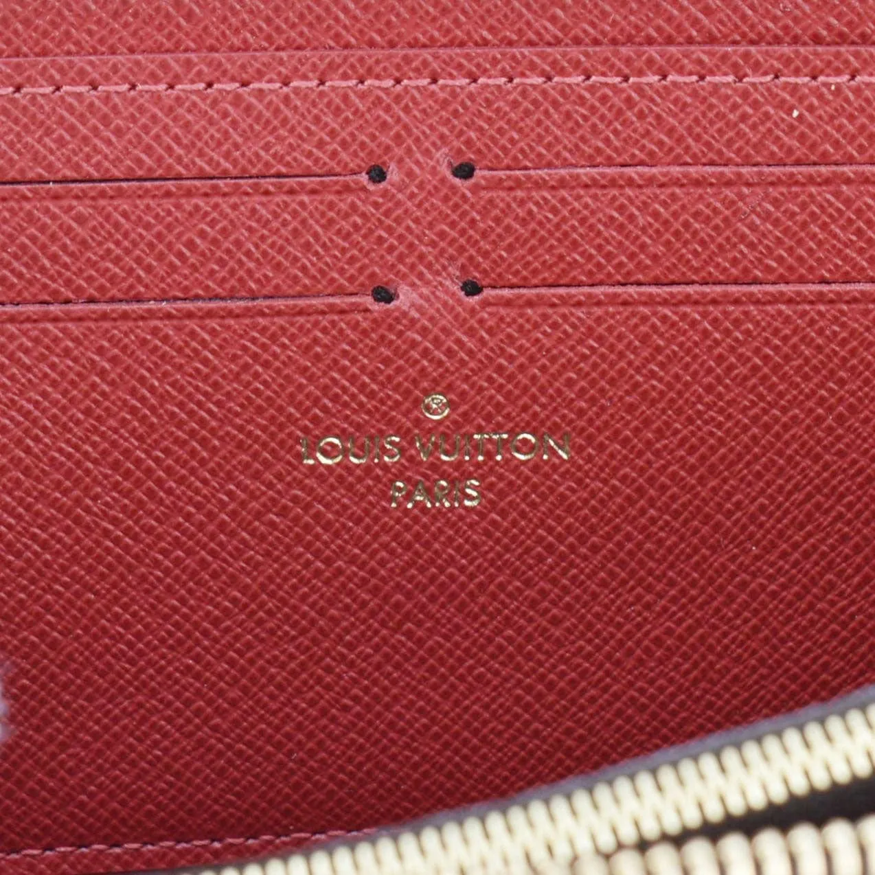 LOUIS VUITTON Clemence Damier Ebene Zippy Wallet Brown