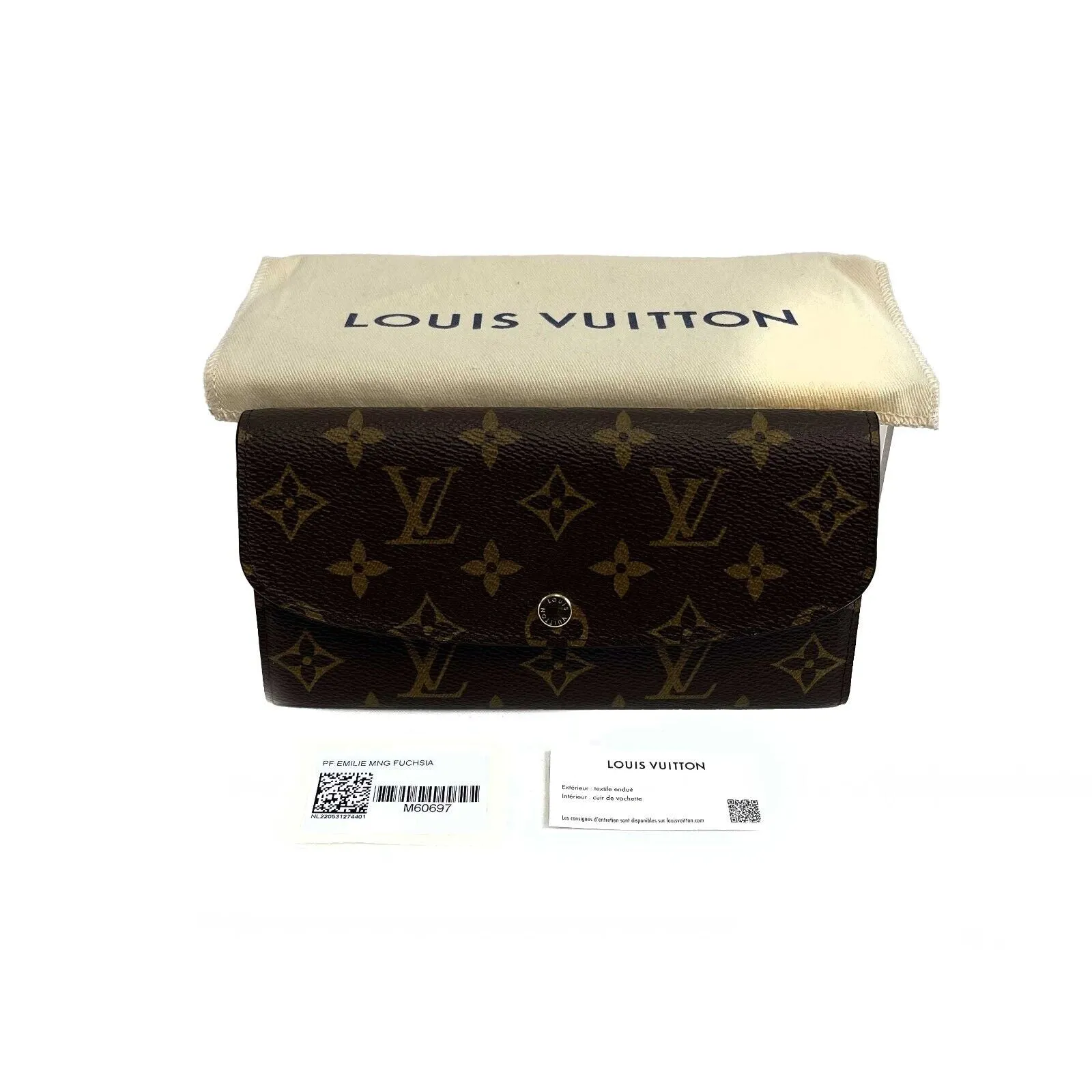 Louis Vuitton Emilie Monogram Canvas Fuchsia Wallet