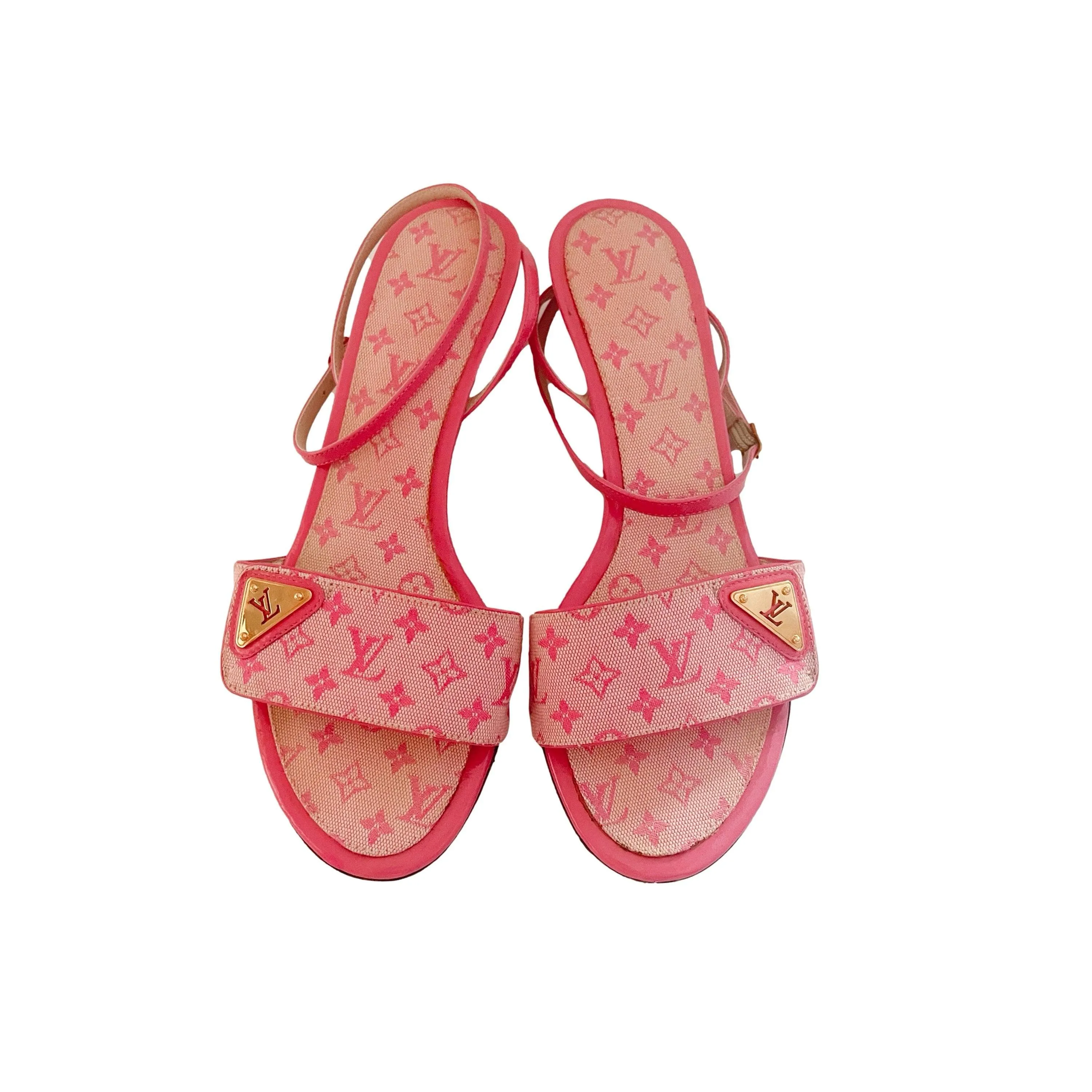 Louis Vuitton Pink Monogram Kitten Heels
