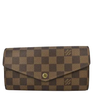 LOUIS VUITTON Sarah Damier Ebene Wallet Brown