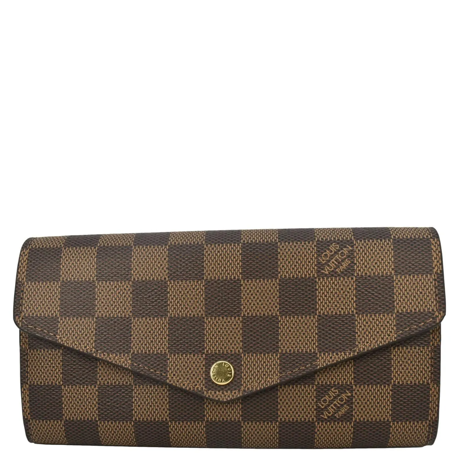LOUIS VUITTON Sarah Damier Ebene Wallet Brown