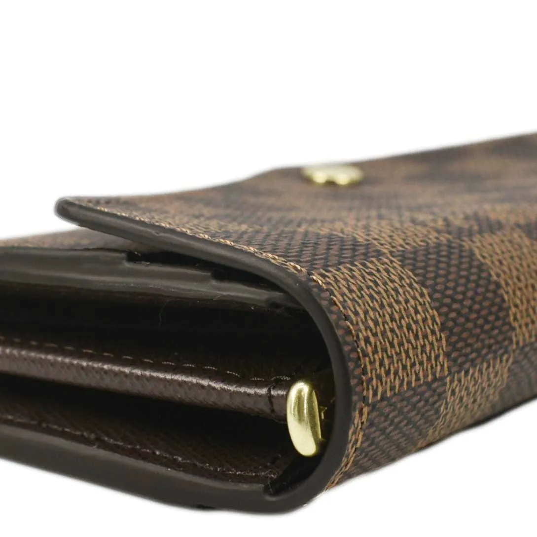 LOUIS VUITTON Sarah Damier Ebene Wallet Brown
