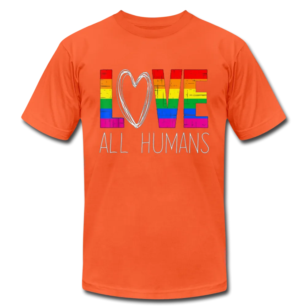 Love All Humans LGBTQ Pride Rainbow Men's/Unisex Premium Adult T-Shirt