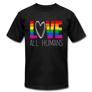 Love All Humans LGBTQ Pride Rainbow Men's/Unisex Premium Adult T-Shirt