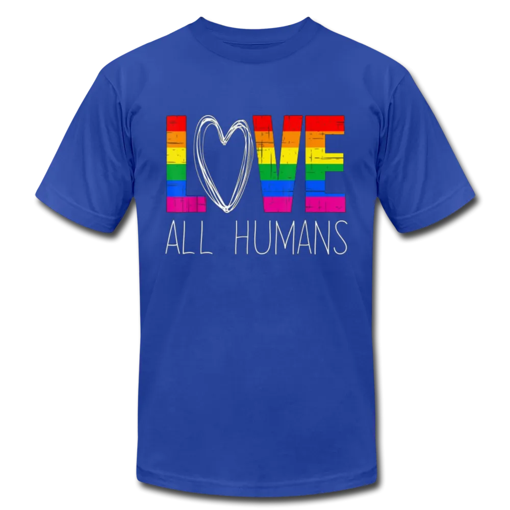 Love All Humans LGBTQ Pride Rainbow Men's/Unisex Premium Adult T-Shirt