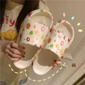 Love Printed Thick Soled Non Slip Slippers UB3258